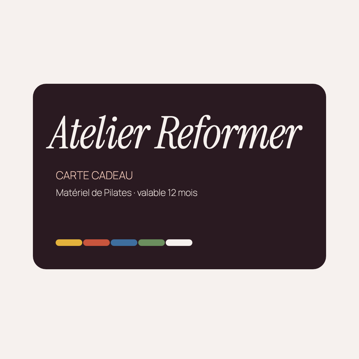 Carte cadeau Atelier Reformer