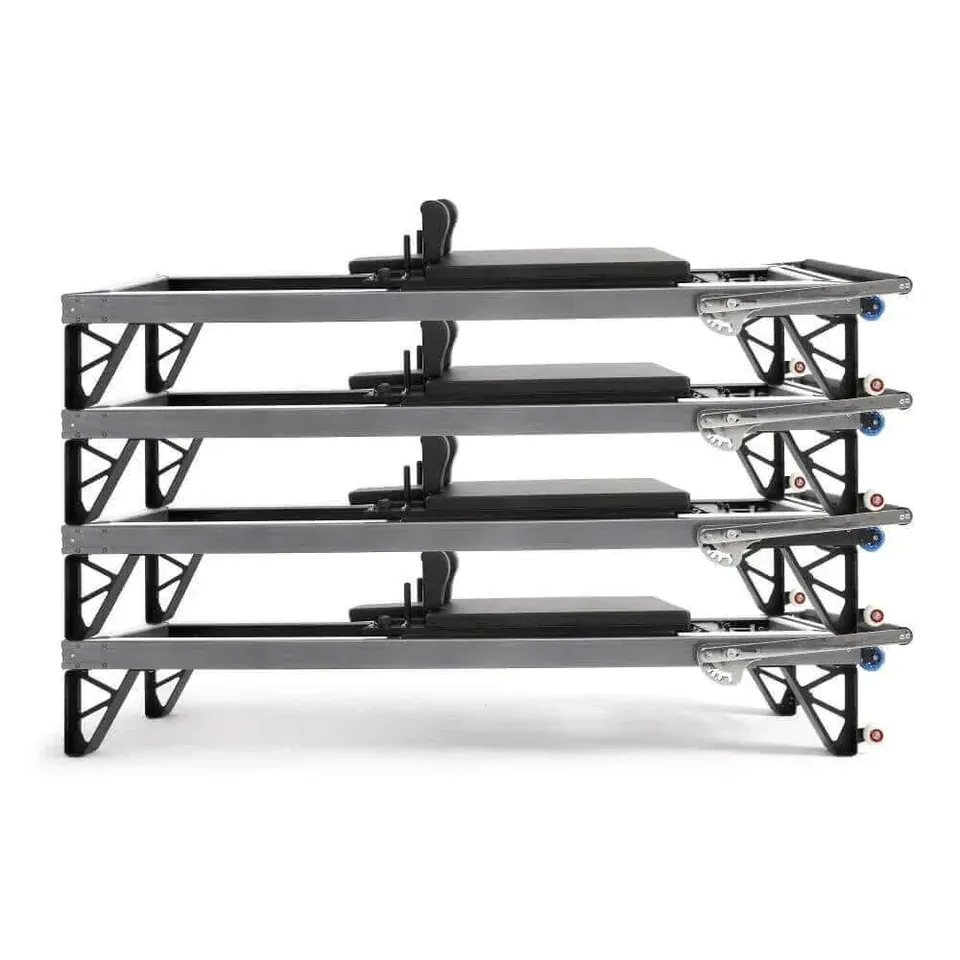 Reformer Pilates en aluminium empilable Delta, vue 6
