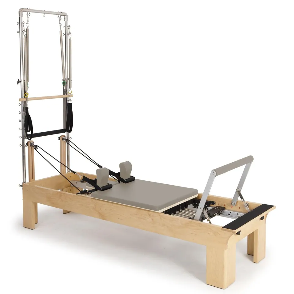 Reformer Pilates en bois avec tour Calanque, vue 3