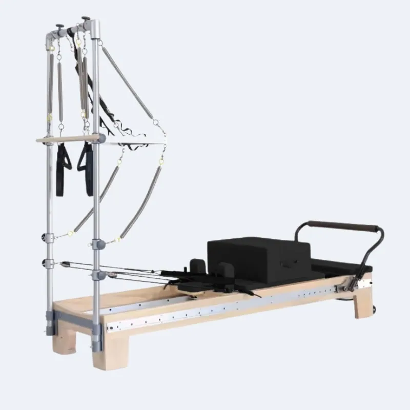 Reformer Pilates en chêne et érable avec tour Bocage, vue 2