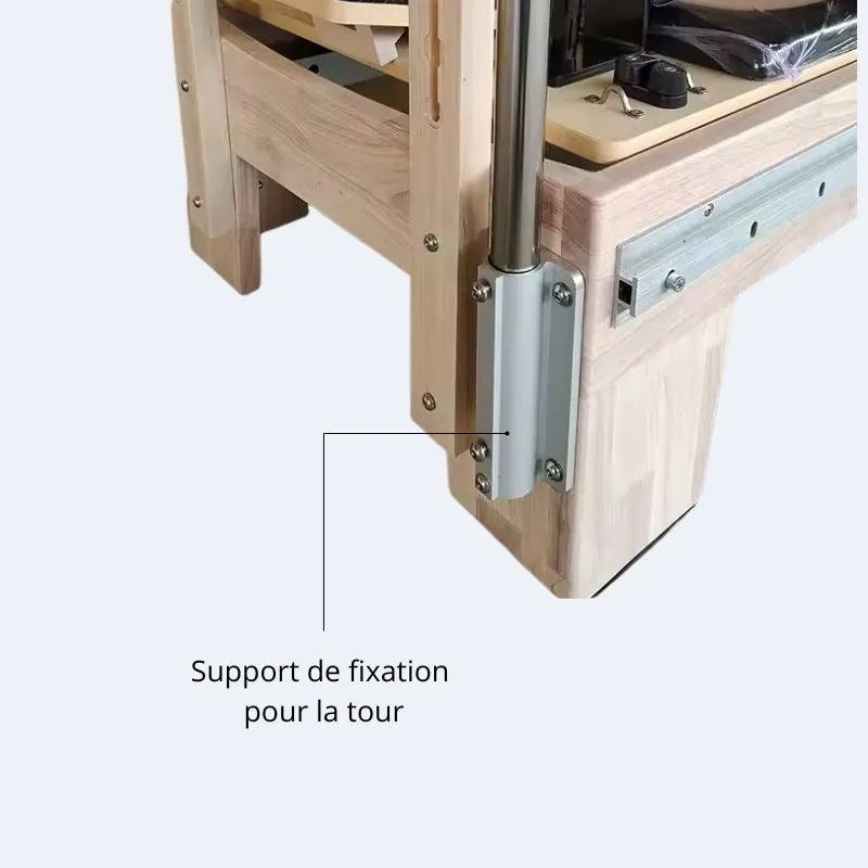 Reformer Pilates en chêne et érable avec tour Bocage, vue 6
