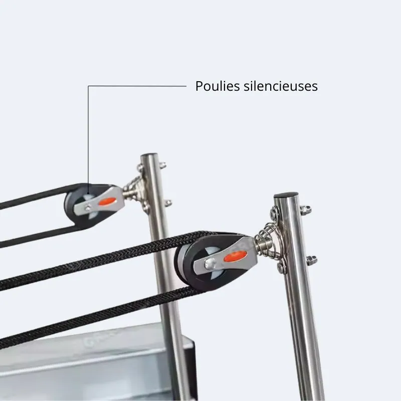 Reformer Pilates pliable en aluminium Silex, vue 7