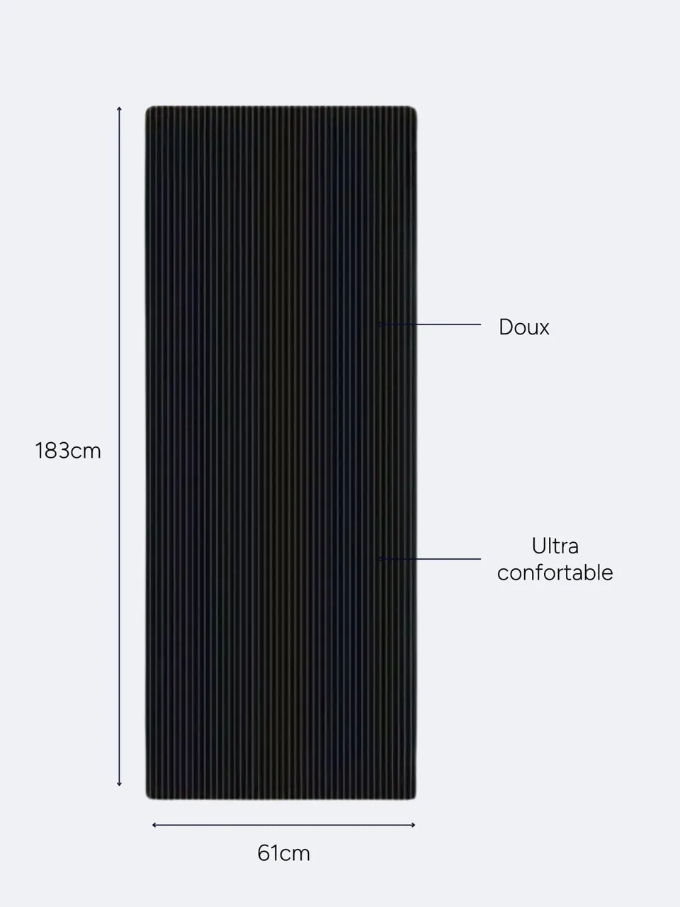 Tapis de Pilates antidérapant 183 cm, vue 2
