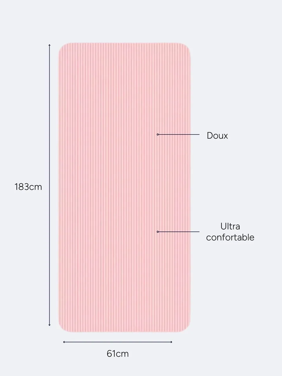 Tapis de Pilates antidérapant 183 cm, vue 3